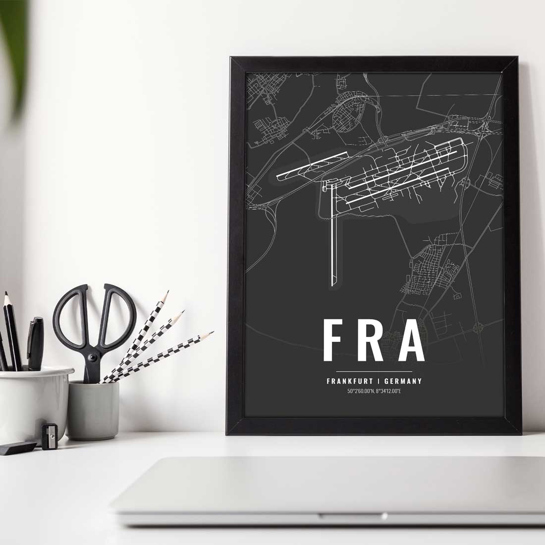 Flughafen Poster - FRA - Frankfurt - VACENTURES - Die Weltkarte