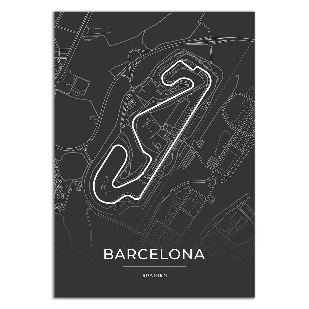 Rennstrecke Poster - Barcelona - Motorsport Karte