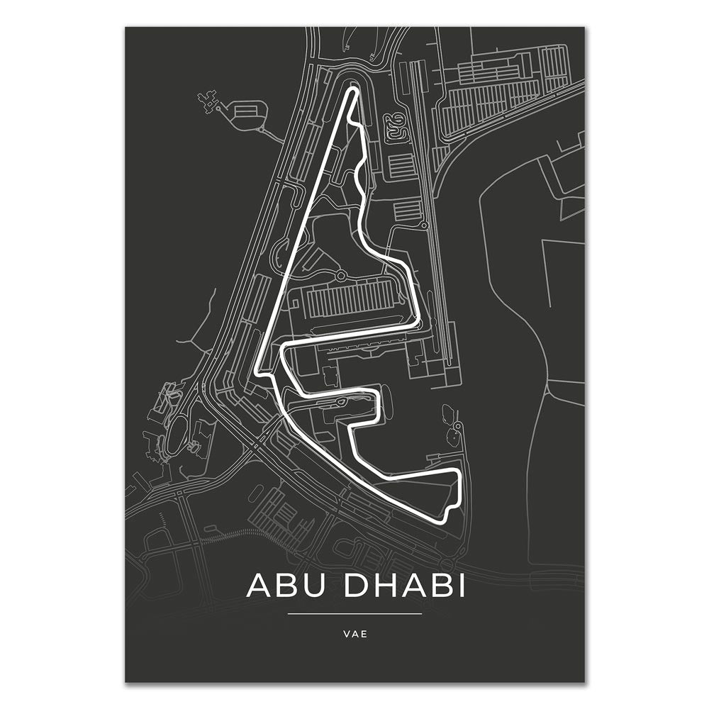 Formel 1 Poster - Abu Dhabi - Formel 1 Rennstrecke Karte / Poster-Poster-DIE WELTKARTE