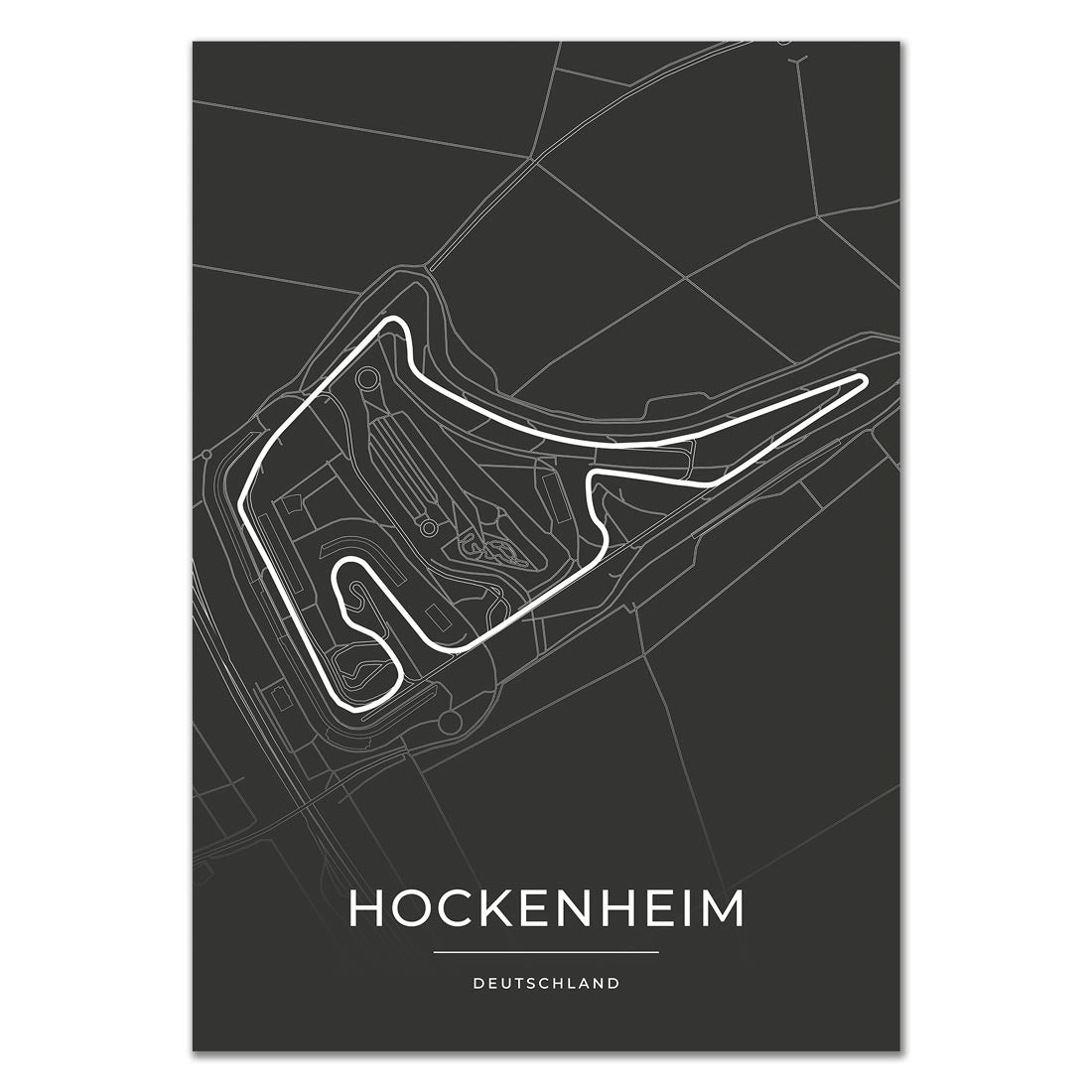 Formel 1 Poster -Hockenheim - Formel 1 Rennstrecke Karte / Poster-Poster-DIE WELTKARTE