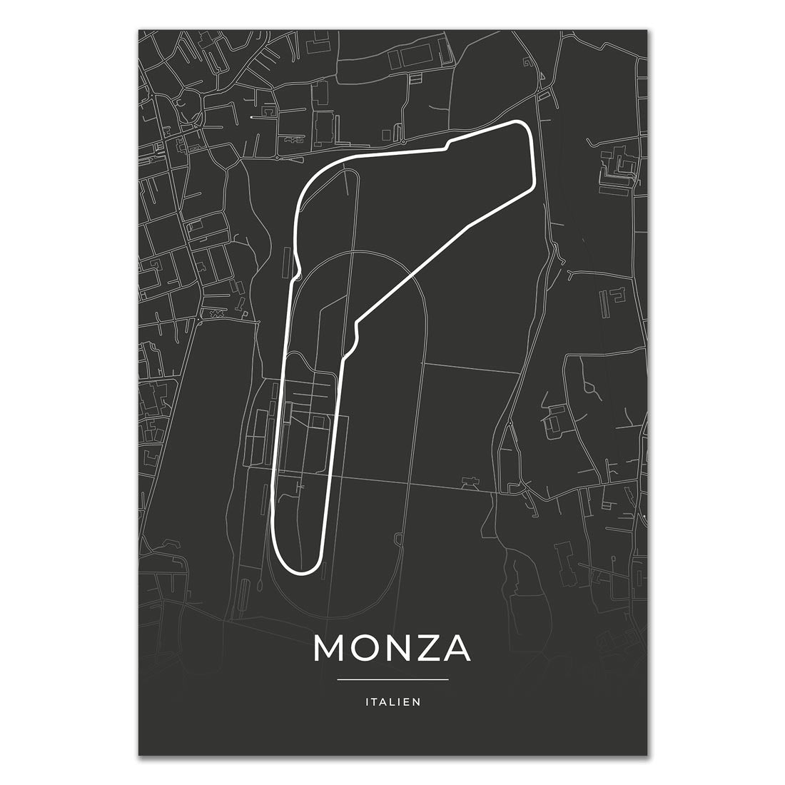 Formel 1 Poster - Monza - Formel 1 Rennstrecke Karte / Poster-Poster-DIE WELTKARTE