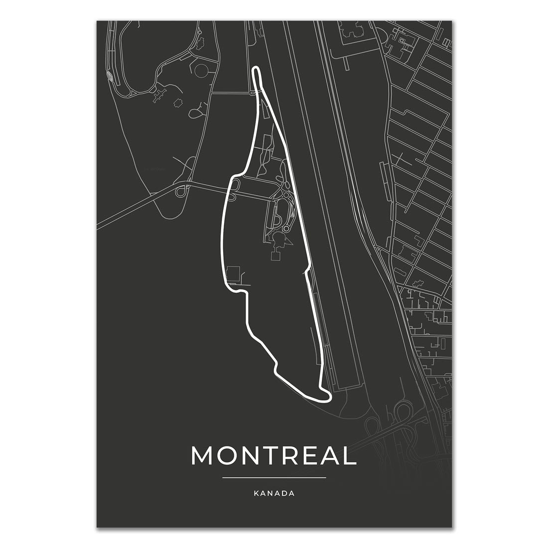 Formel 1 Poster - Montreal - Formel 1 Rennstrecke Karte / Poster-Poster-DIE WELTKARTE