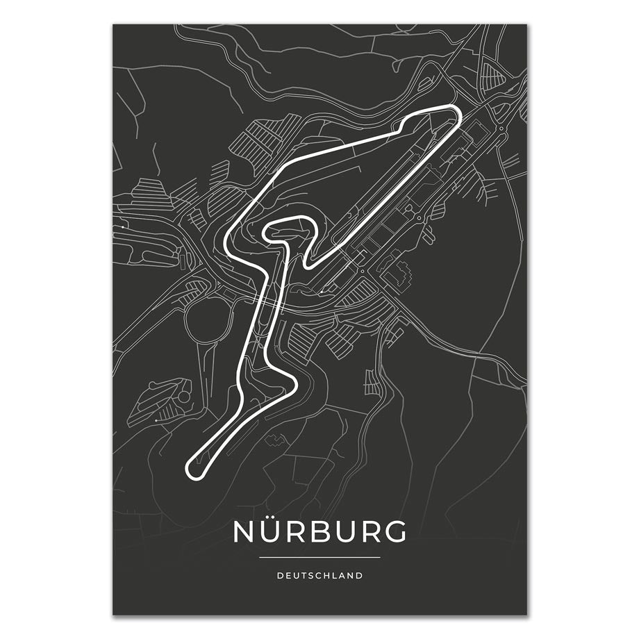 Formel 1 Poster - Nürburg - Formel 1 Rennstrecke Karte / Poster-Poster-DIE WELTKARTE