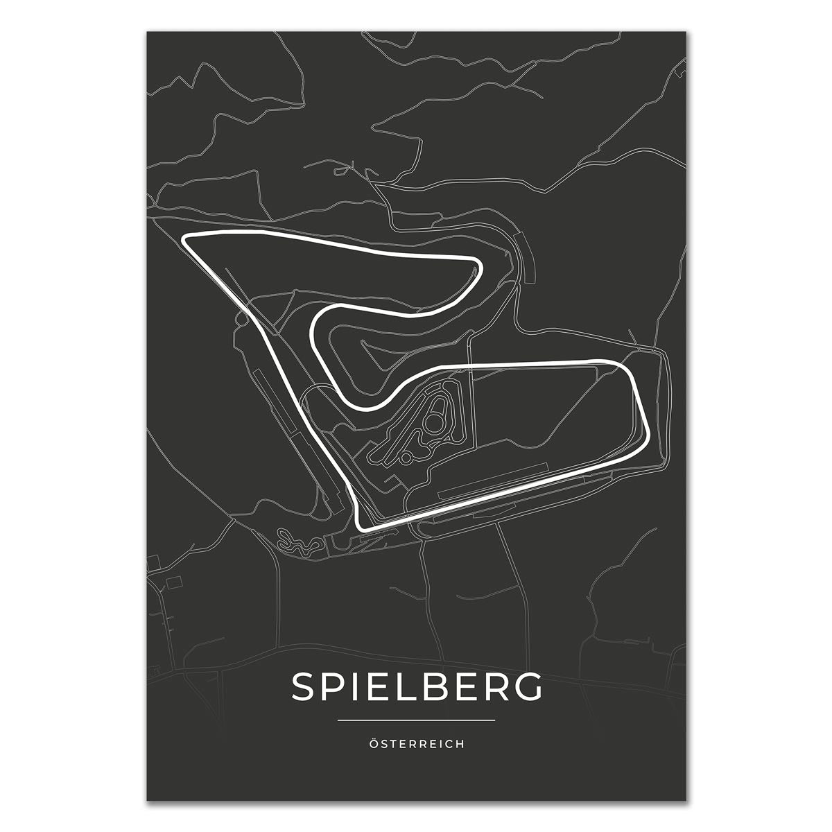 Formel 1 Poster - Spielberg - Formel 1 Rennstrecke Karte / Poster-Poster-DIE WELTKARTE