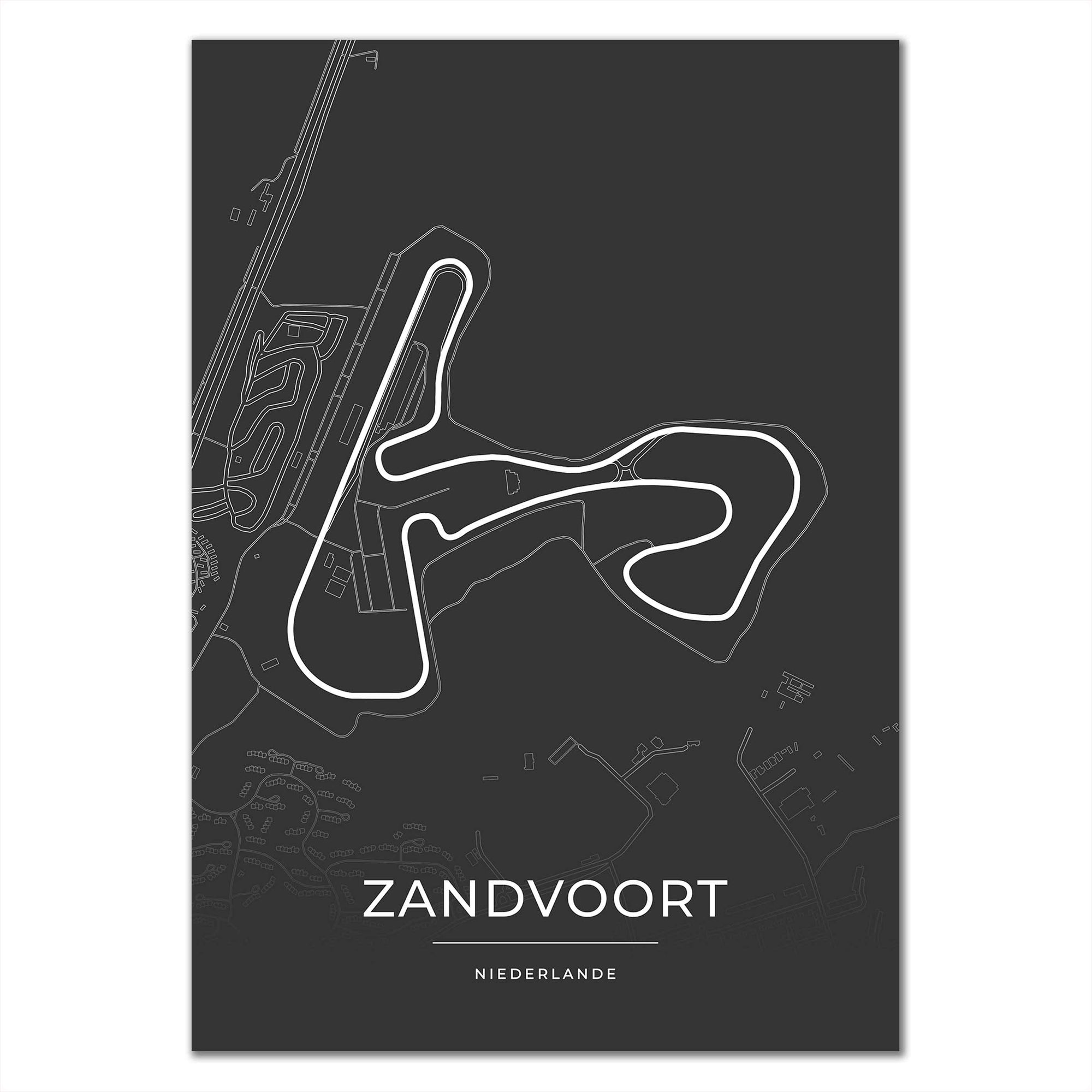 Rennstrecke Poster - Zandvoort - Motorsport Karte