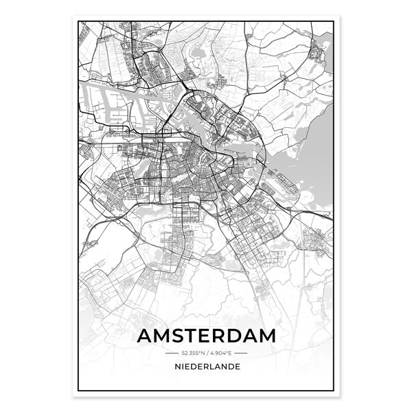 Stadt Poster - Amsterdam Kartenposter / City Map-Poster-DIE WELTKARTE