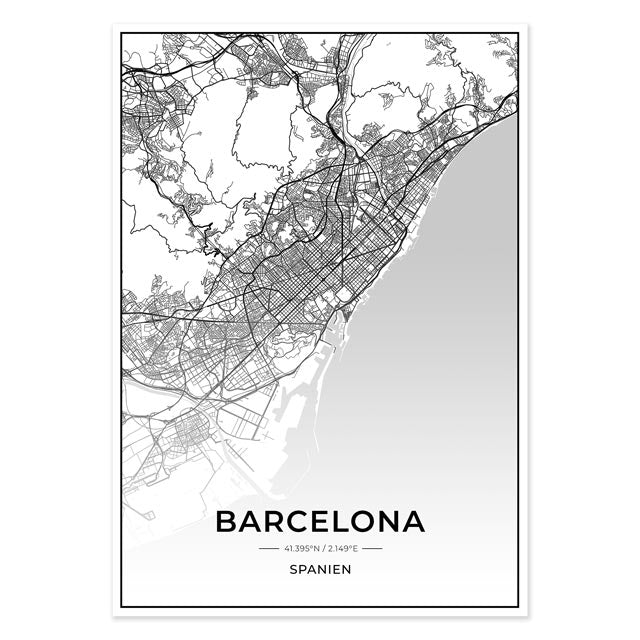 Stadt Poster - Barcelona Kartenposter / City Map-Poster-DIE WELTKARTE