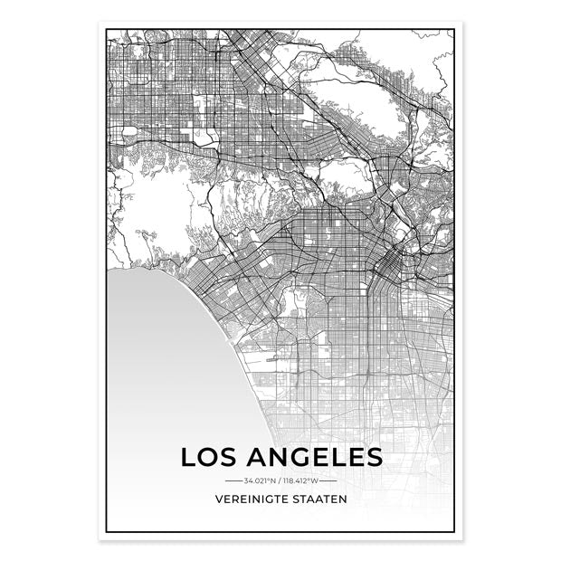Stadt Poster - Los Angeles Kartenposter / City Map-Poster-DIE WELTKARTE