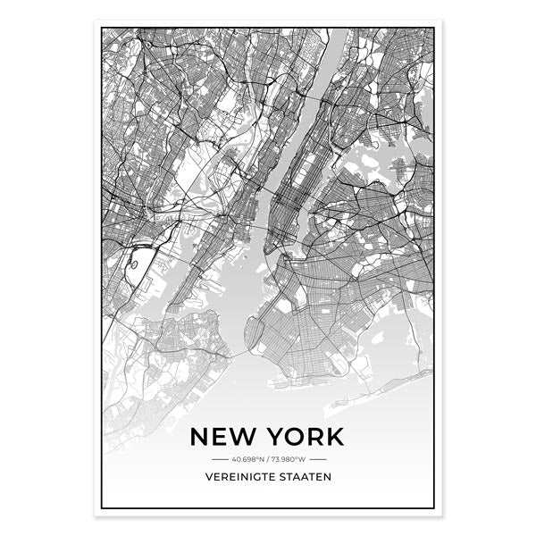 Stadt Poster - New York Kartenposter / City Map-Poster-DIE WELTKARTE