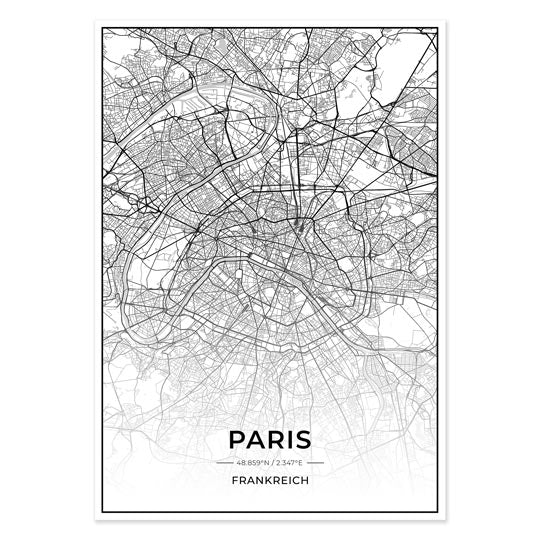 Stadt Poster - Paris Kartenposter / City Map-Poster-DIE WELTKARTE