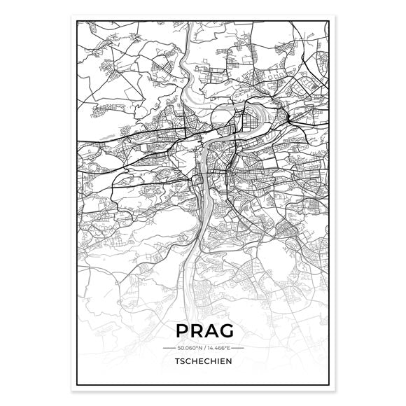 Stadt Poster - Prag Kartenposter / City Map-Poster-DIE WELTKARTE