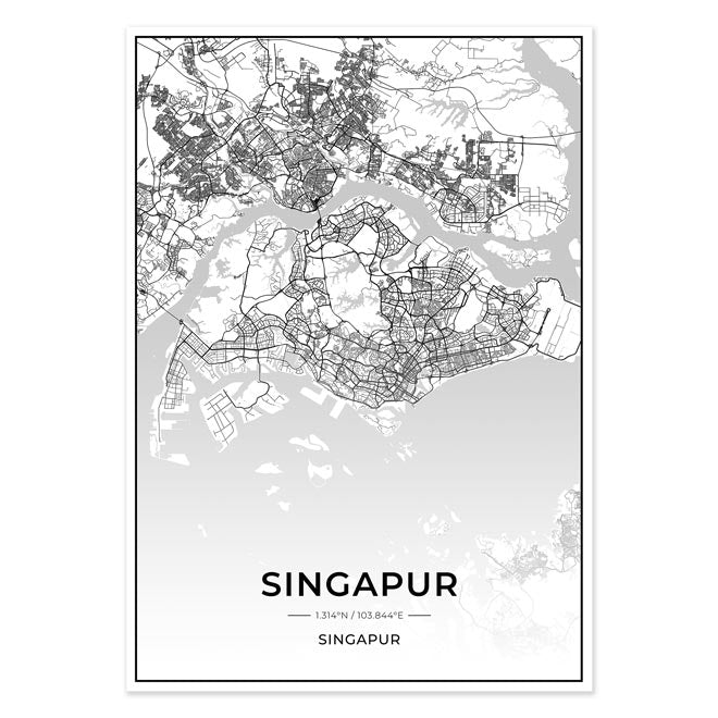 Stadt Poster - Singapur Kartenposter / City Map-Poster-DIE WELTKARTE