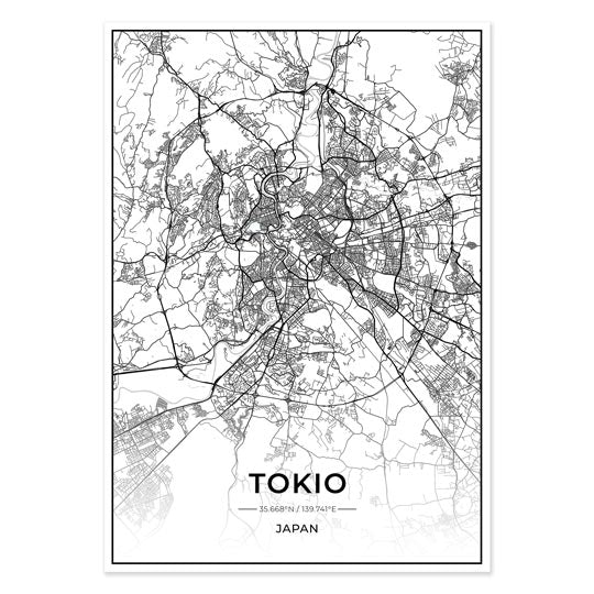 Stadt Poster - Tokio Kartenposter / City Map-Poster-DIE WELTKARTE