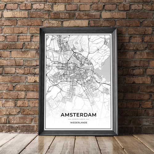 Stadt Poster - Amsterdam Kartenposter / City Map-Poster-DIE WELTKARTE