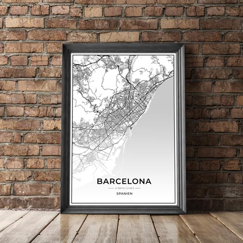 Stadt Poster - Barcelona Kartenposter / City Map-Poster-DIE WELTKARTE