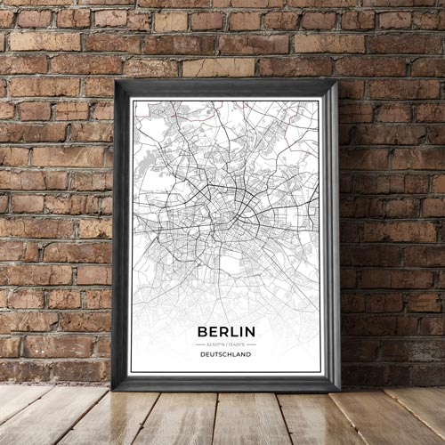 Stadt Poster - Berlin Kartenposter / City Map-Poster-DIE WELTKARTE