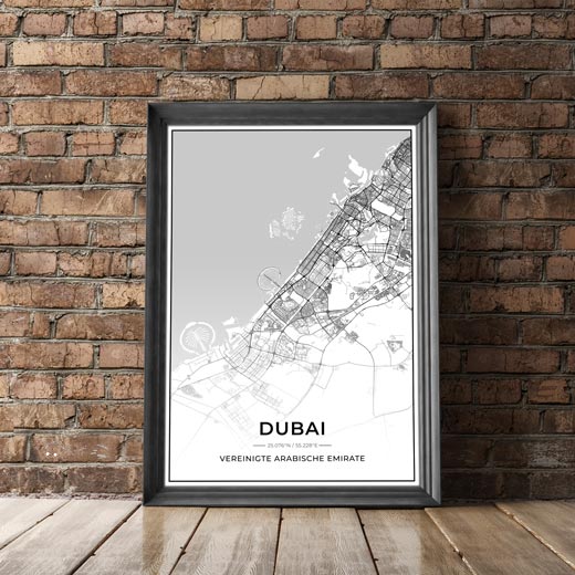 Stadt Karten Poster - Dubai