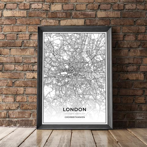 Stadt Karten Poster - London