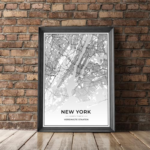 Stadt Poster - New York Kartenposter / City Map-Poster-DIE WELTKARTE