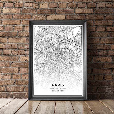 Stadt Poster - Paris Kartenposter / City Map-Poster-DIE WELTKARTE