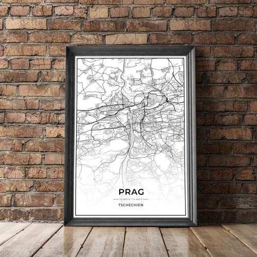 Stadt Poster - Prag Kartenposter / City Map-Poster-DIE WELTKARTE