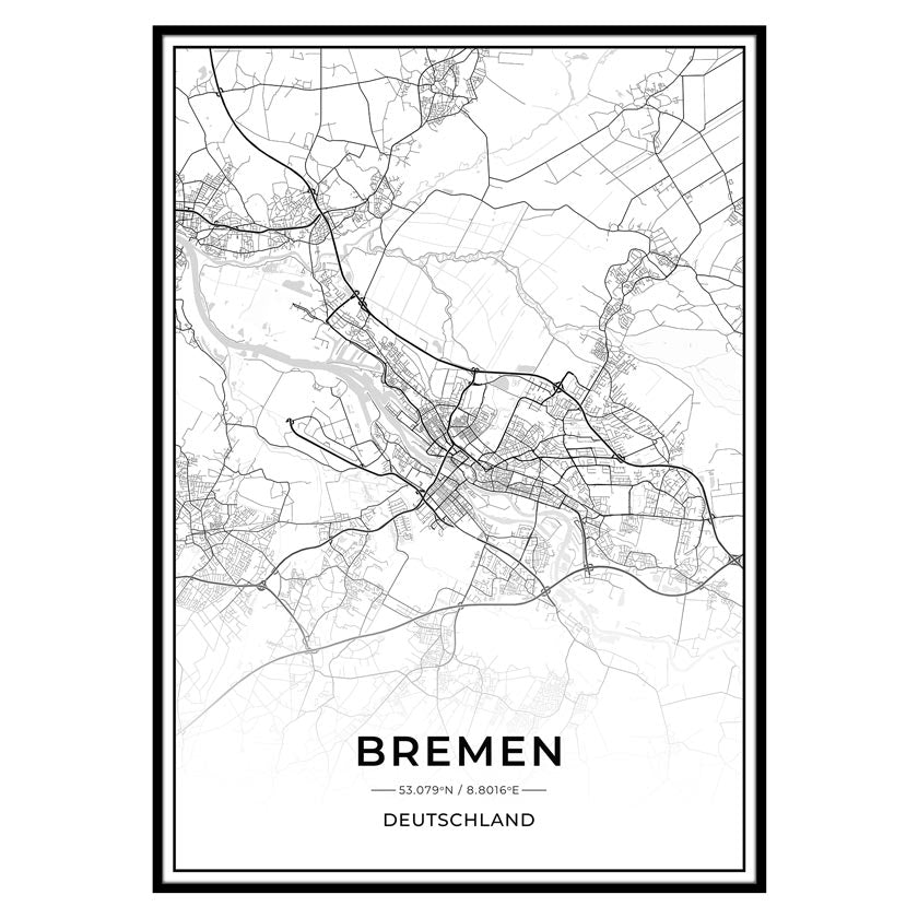 Stadt Karten Poster - Bremen