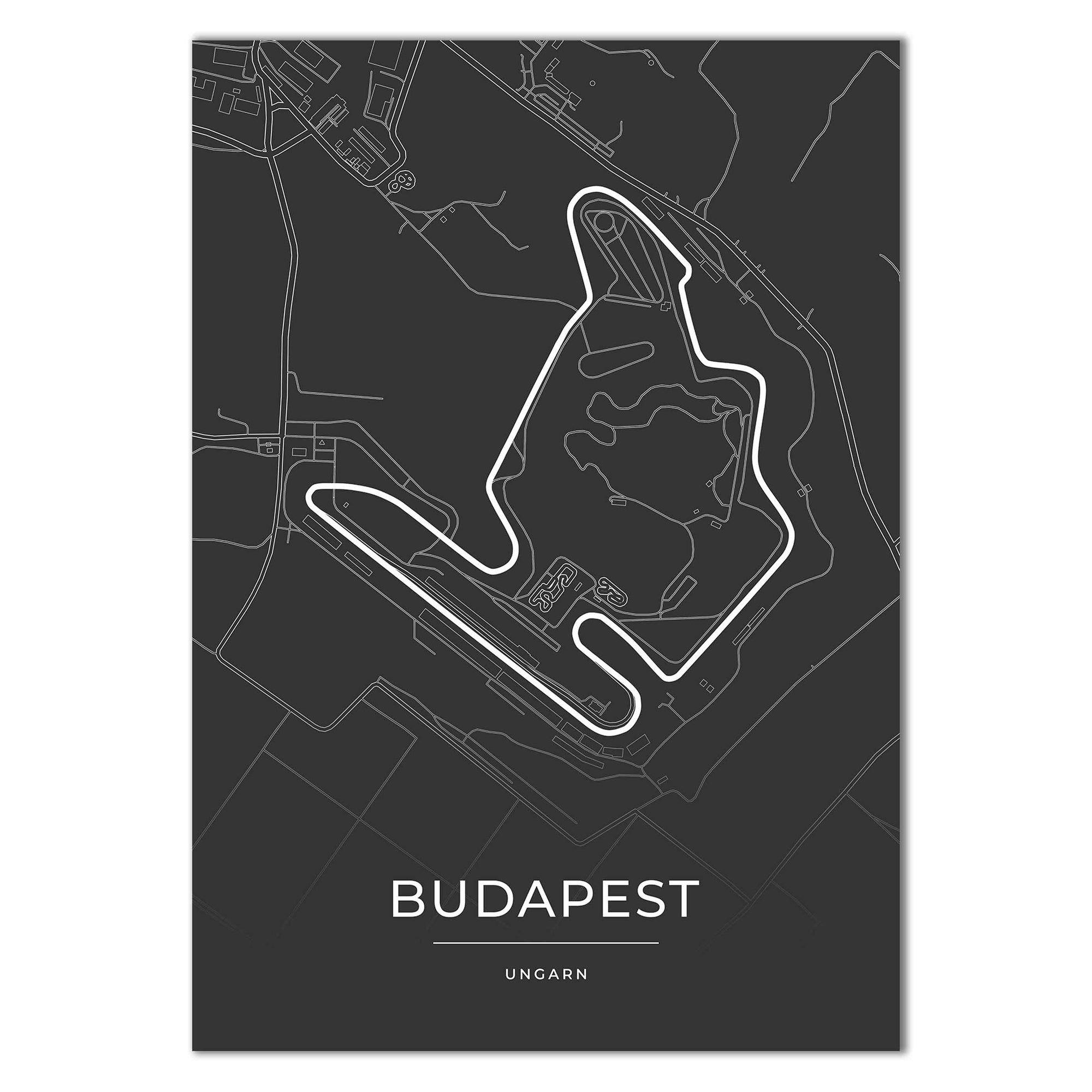 Rennstrecke Poster - Budapest - Motorsport Karte