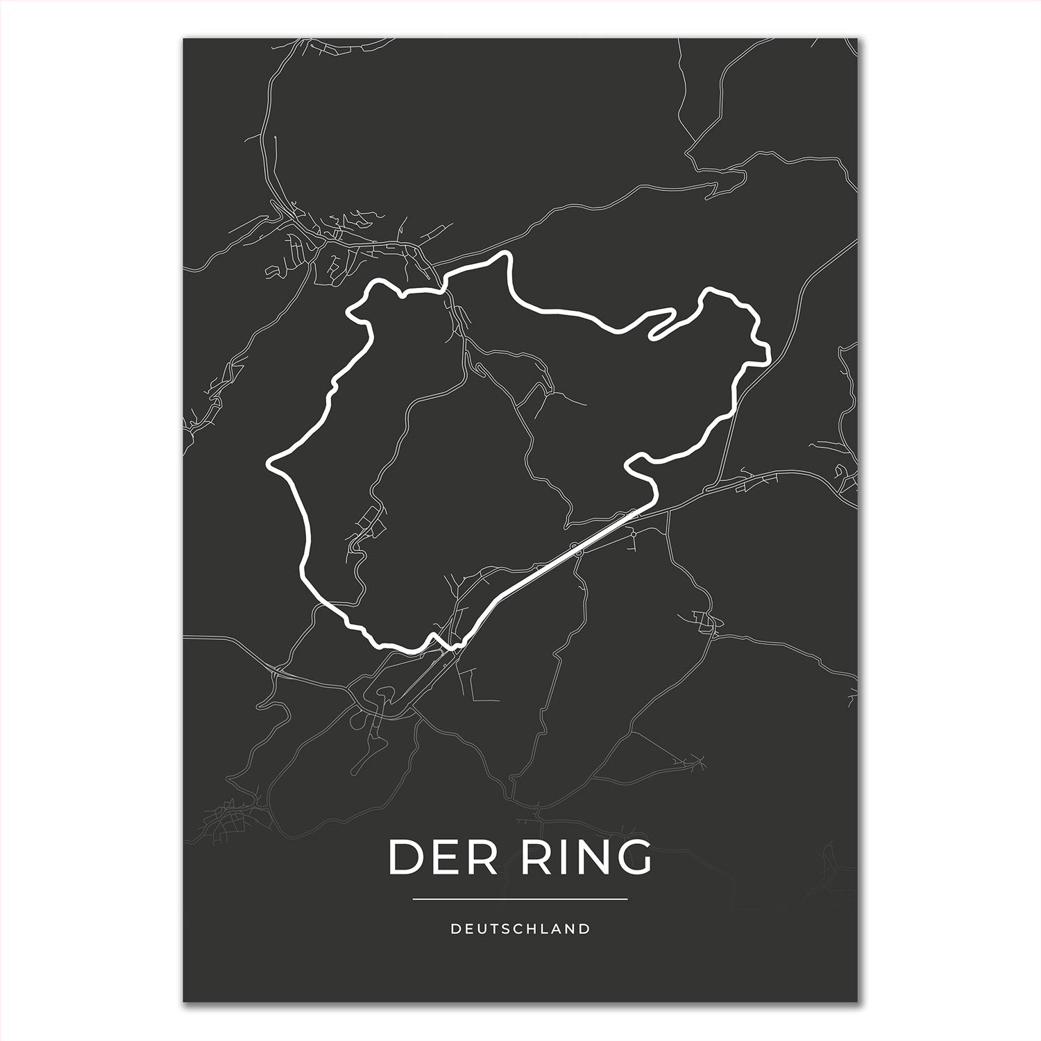 Rennstrecke Poster - Nürburg Der Ring - Motorsport Karte