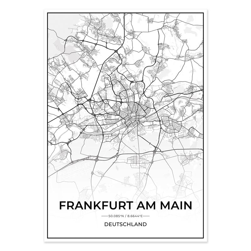 Stadt Karten Poster - Frankfurt