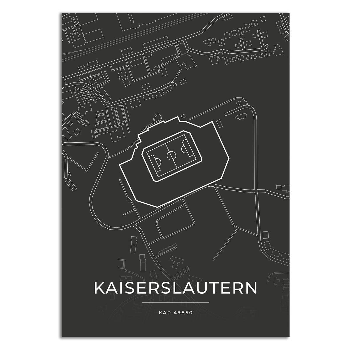 Stadion Poster - Kaiserslautern - Fussball Karte
