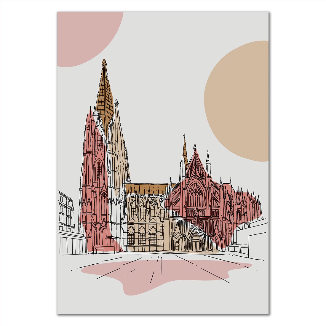 Poster Köln Dom Line Art