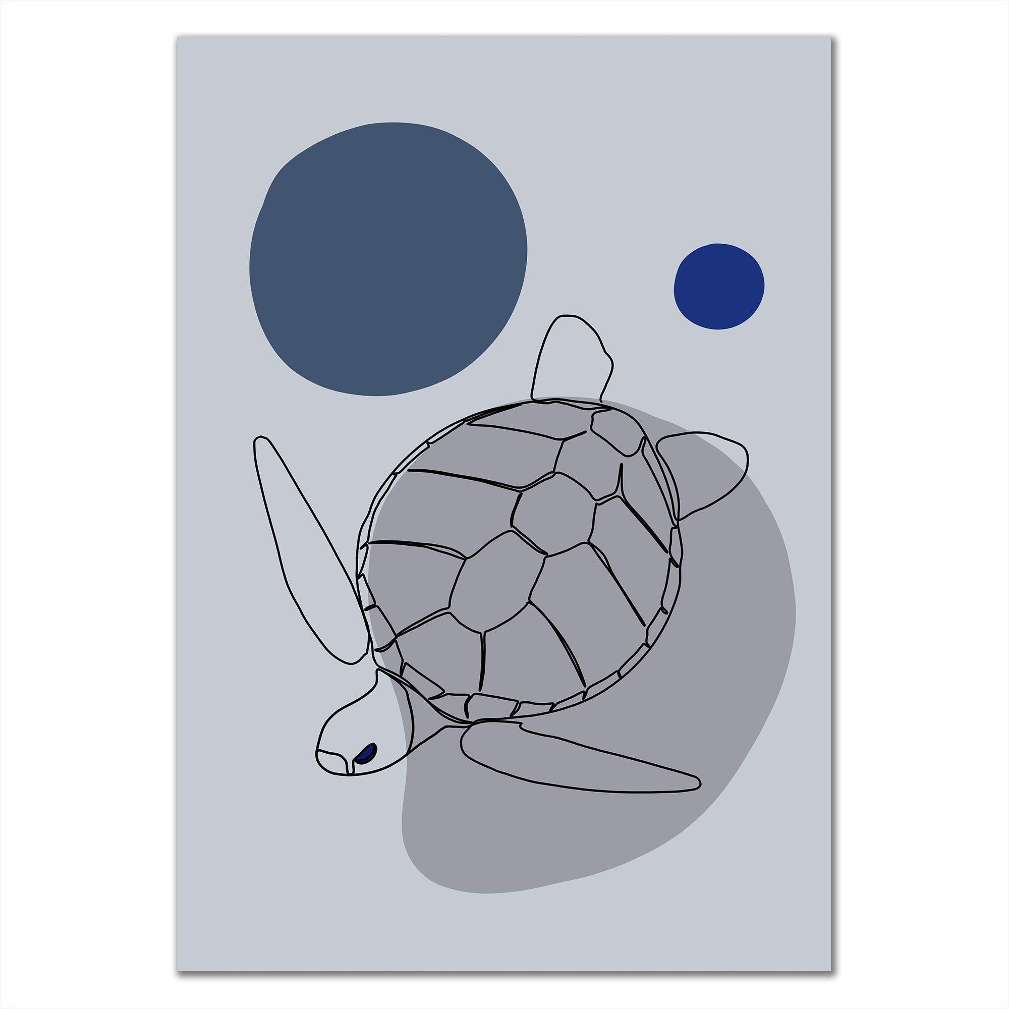 Poster Ozean Meeresschildkröte Line Art