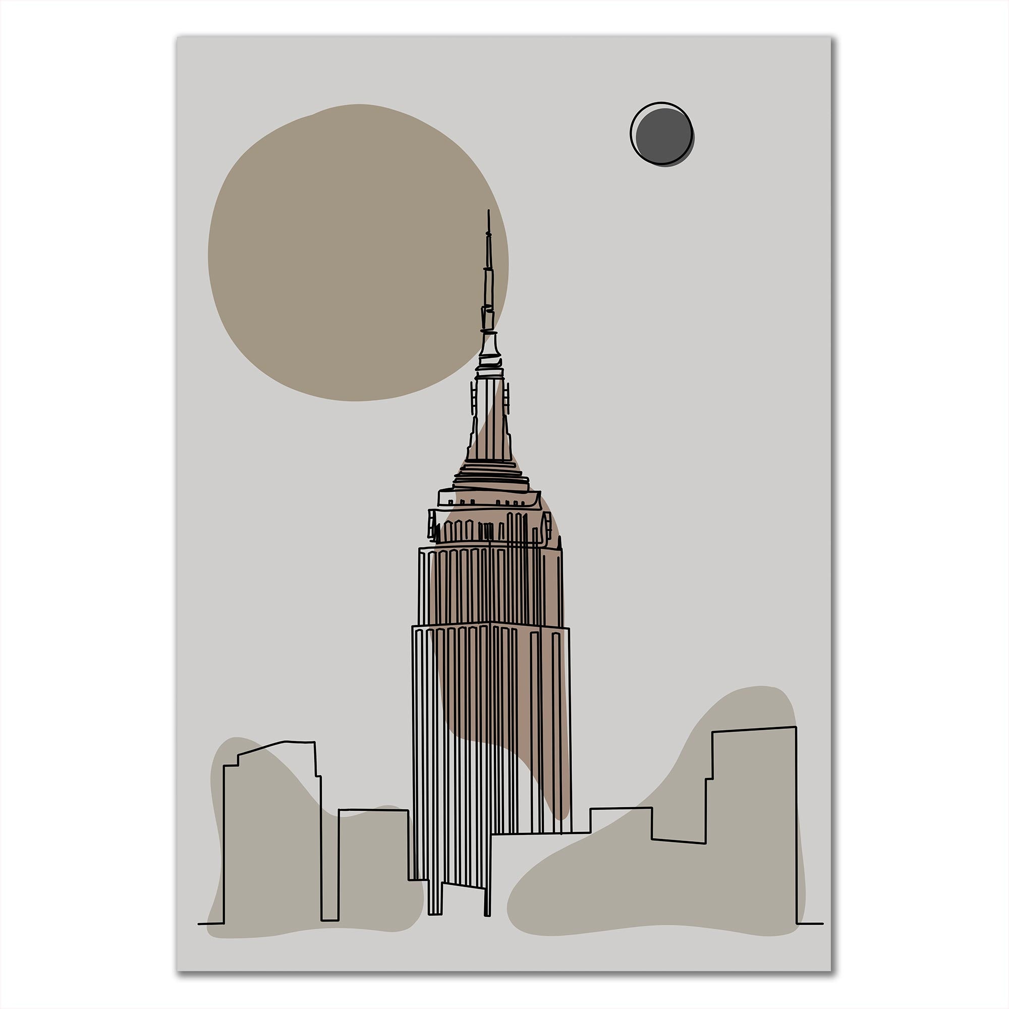Poster New York City Empire State Building Line Art
