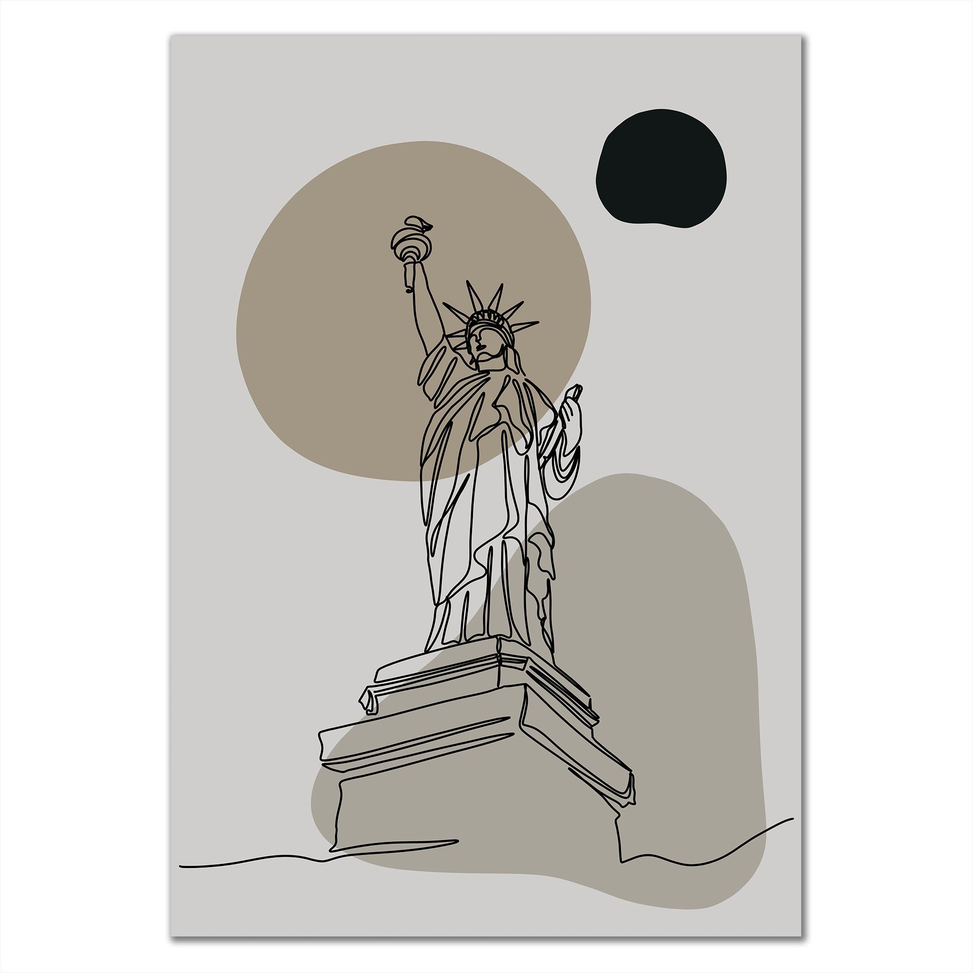 Poster New York City Freiheitsstatue Line Art