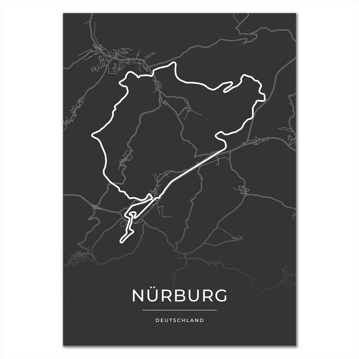Rennstrecke Poster - Nürburg (GP und Ring) - Motorsport Karte