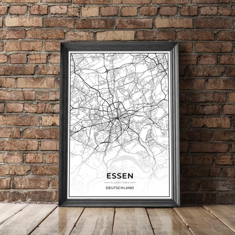 Stadt Poster - Essen Kartenposter / City Map-Poster-DIE WELTKARTE