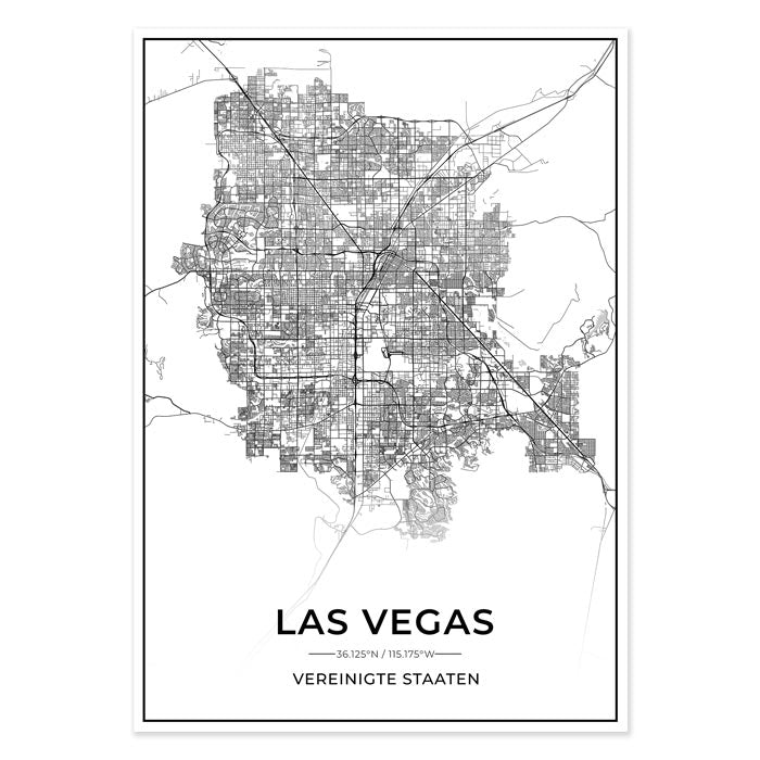 Stadt Poster - Las Vegas Kartenposter / City Map-Poster-DIE WELTKARTE