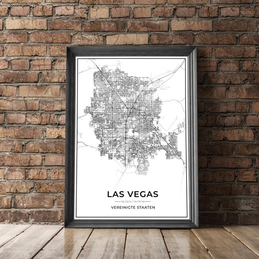 Stadt Poster - Las Vegas Kartenposter / City Map-Poster-DIE WELTKARTE