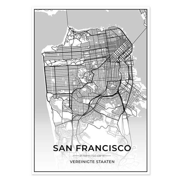 Stadt Poster - San Francisco Kartenposter / City Map-Poster-DIE WELTKARTE
