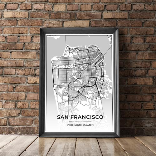 Stadt Poster - San Francisco Kartenposter / City Map-Poster-DIE WELTKARTE