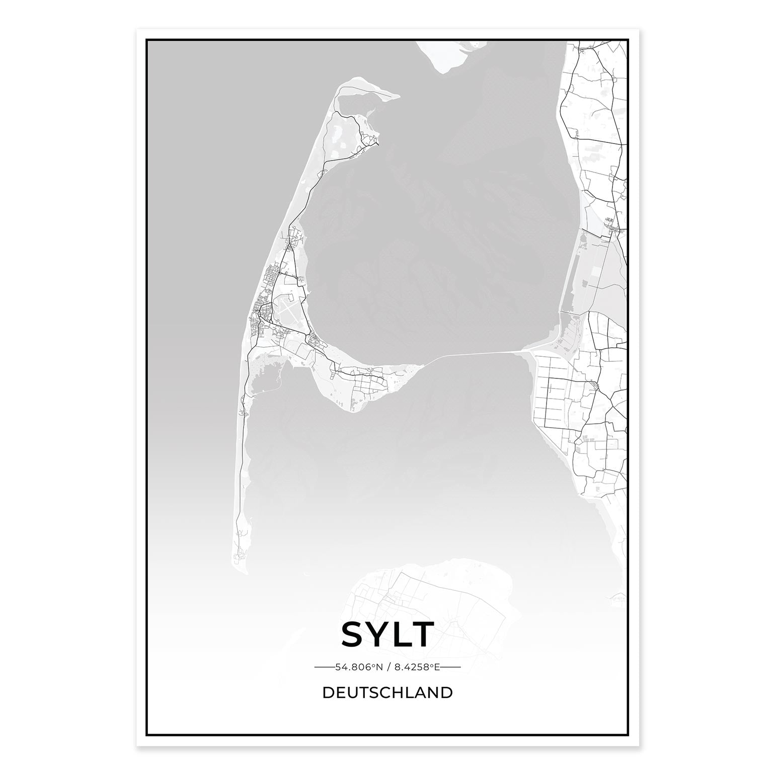 Stadt Karten Poster - Sylt