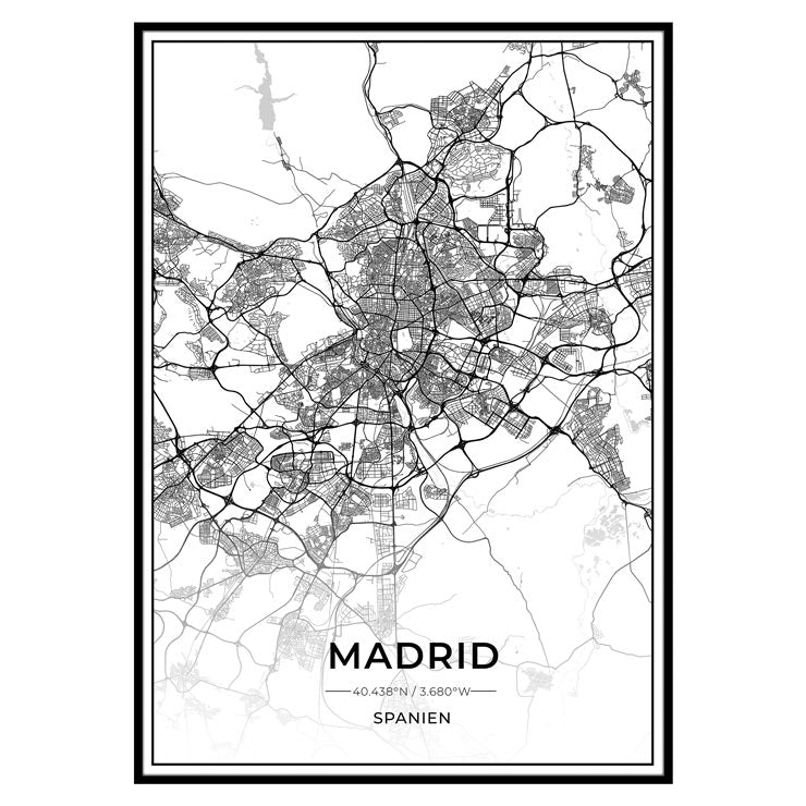 Stadt Poster - Madrid Kartenposter / City Map-Poster-DIE WELTKARTE